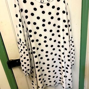 Cato White/Black Polka Dot Dress
